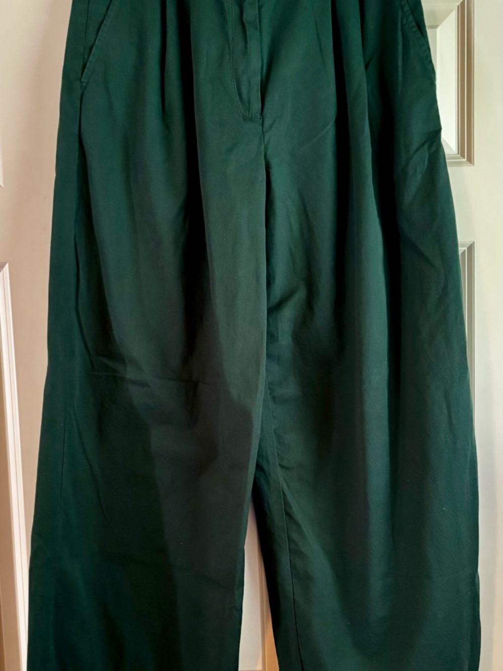 LOFT Wide Leg Pants in Dark Green